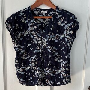 Maurices Navy Floral Blouse